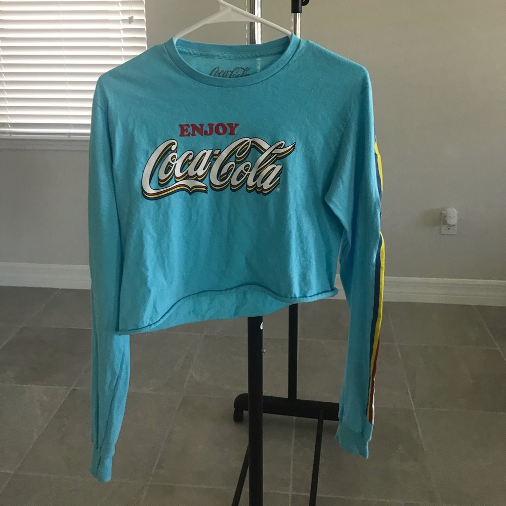 blue Coca cola crop top